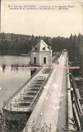 Morvan Cartes postales Lac des Settons L&#39ancienne et la nouvelle digue