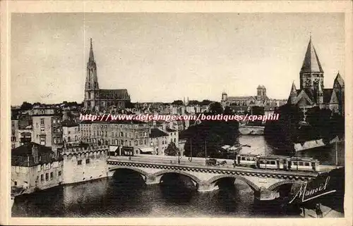 Metz Ansichtskarte AK le moyen pont (tramway)