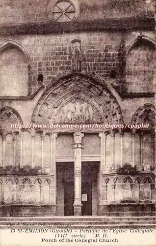 Cartes postales Saint EMilion Portique de l'eglise Collegiale