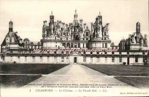 Chambord - Le Chateau - Facade Sud Cartes postales