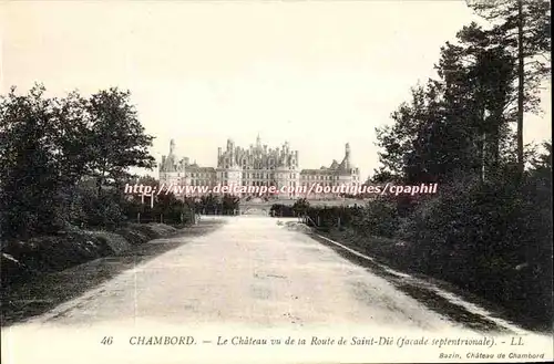 Chambord - Le Chateau vu de la Route de Saint Die Cartes postales
