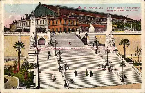 Marseille - Gare et Escalier Monumental Cartes postales