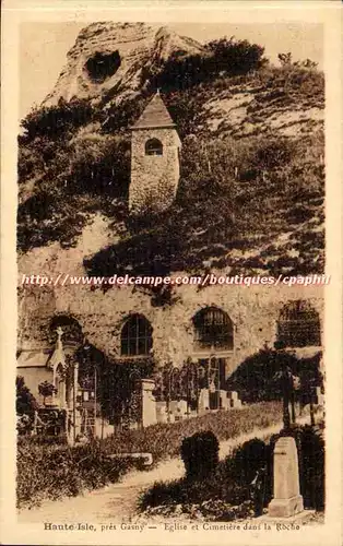 Haute Isle pres Gresny - Eglise et Cimitiere dans la Roche Ansichtskarte AK