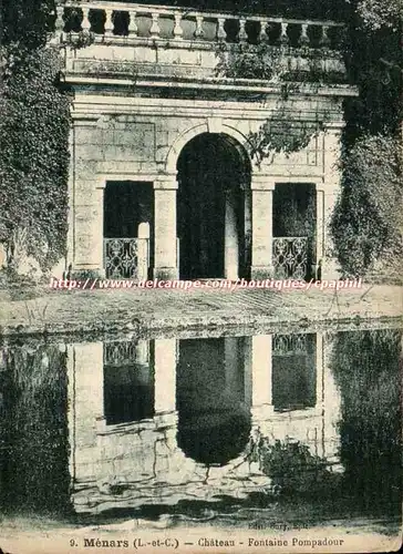 Menars Cartes postales Chateau Fontaine Pompadour