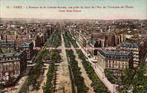 Paris Ansichtskarte AK Avenue de la Grande Armee vue prise du haut de l&#39arc de triomphe de l&#39etoile