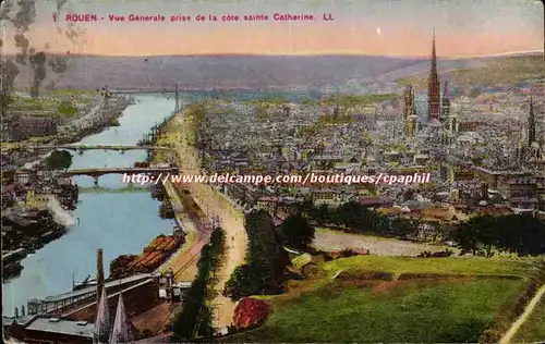 Rouen Cartes postales Vue generale prise de al cote Sainte Catherine