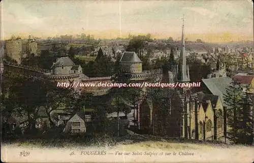 Fougeres Cartes postales Vue sur Saint sulpice et sur le chateau