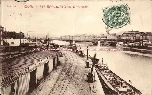 Rouen Cartes postales Pont Boieldieu la Seine et les quais