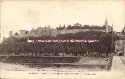 Chinon - Le Quai Charles VII et le Chateau - Cartes postales