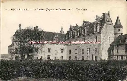 Amboise Le Chateau facade sud ouest - Ansichtskarte AK