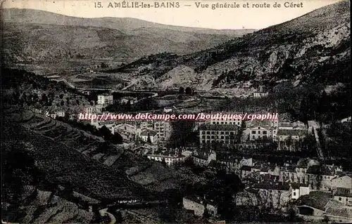 Amelie les Bains - Vue Generale et Route de Ceret - Cartes postales