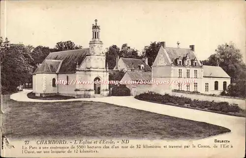 Chambord Cartes postales L&#39eglise et l&#39ecole