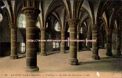 Mont Saint Michel Cartes postales L'abbaye la salle des chevaliers