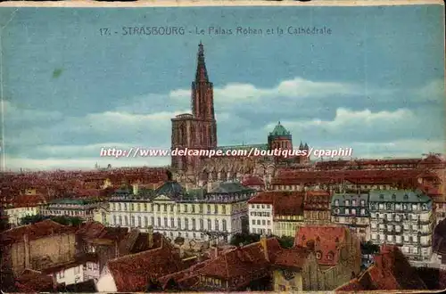 Strasbourg - Strassburg - Le Palais Rohan et la Cathedrale - Ansichtskarte AK