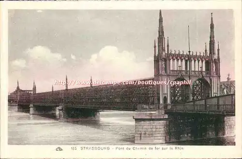 Strasbourg - Strassburg - Pont du Chemin de fer sur le Rhin - Ansichtskarte AK