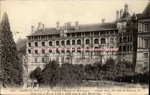 Blois Cartes postales La chateau facade nord dite Aile Francois 1er