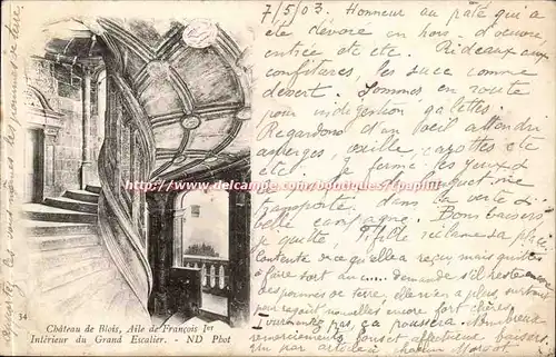 Cartes postales Chateau de Blois Aile de Francois 1er Interieur du grand escalier