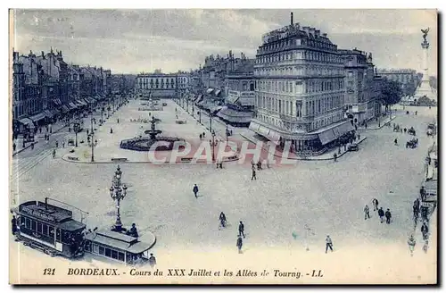 Bordeaux Cartes postales Cours du XXX juillet et les allees de Tourny