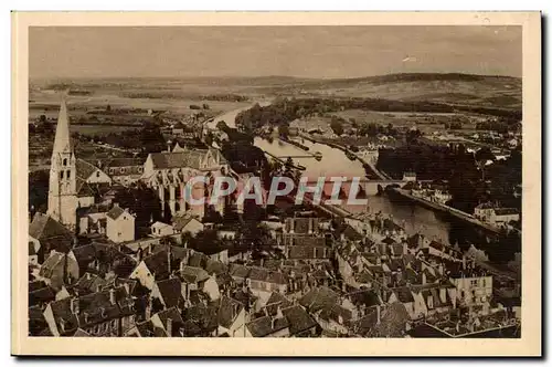 Cartes postales Auxerre La cathedrale Vue panoramique