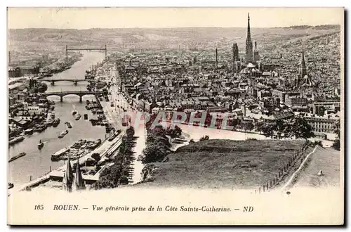 Cartes postales Rouen Vue generale prise de la cote Sainte Catherine