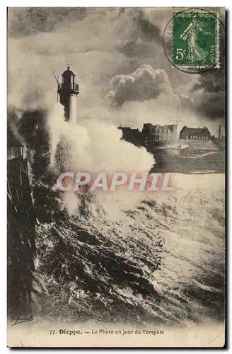 Dieppe - Le Phare - Jour du Tempete - Lighthouse - Ansichtskarte AK