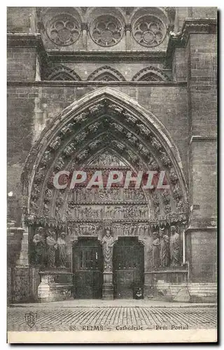 Reims Cartes postales Cathedrale Petit portail