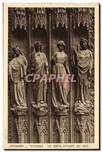 Cartes postales Strasbourg Cathedrale Les vertus ecrasant les vices