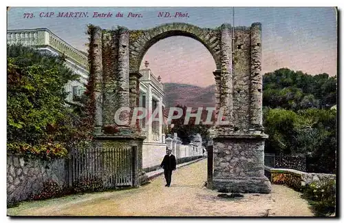 Cartes postales Cap Martin entree du parc