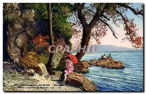 Environs d&#39Aix les Bains Ansichtskarte AK Bourdeau Grotte Lamartine et bord du lac