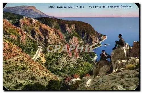 Eze sur Mer - Vue prise de la Grande Corniche - Ansichtskarte AK