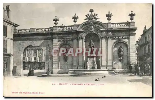 Nancy - Fontaine et Place Callot - Cartes postales