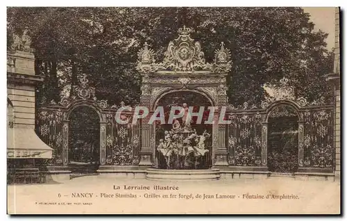 Nancy - Place Stanislas - Grilles en fer forges de Jean Lamour - Fontaine - Cartes postales