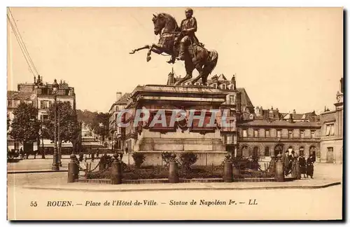 Rouen - Place de l&#39Hotel de Ville - Statue de Napoleon 1 Cartes postales