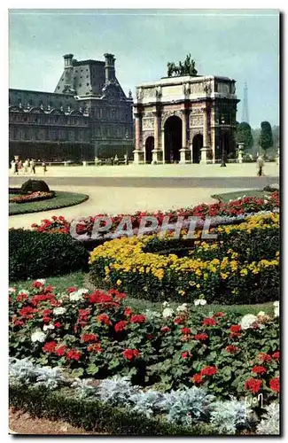 Cartes postales Couleur sur Paris Les Tuileries et l&#39arc de triomphe du Carrousel