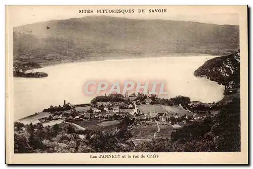 Cartes postales Lac d&#39Annecy et le roc de Chere