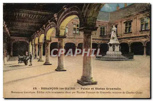 Besancon les Bains - Palais et Statue Granvele - Monument Historique Edifice style renaissance - Cartes postales