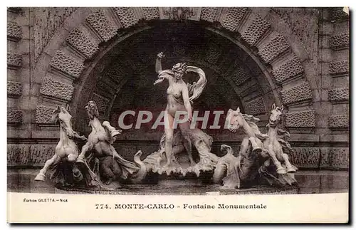 Monaco - Monte carlo - Fontaine Monumentale Ansichtskarte AK