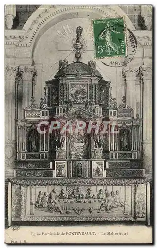 Eglise Paroissiale de Fontevrault Le Maitre Autel Ansichtskarte AK