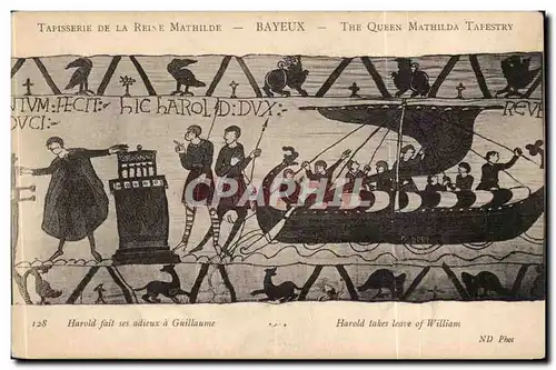 Bayeux Cartes postales Tapisserie Harold fait ses adieux a Guillaume Reine Mathilde