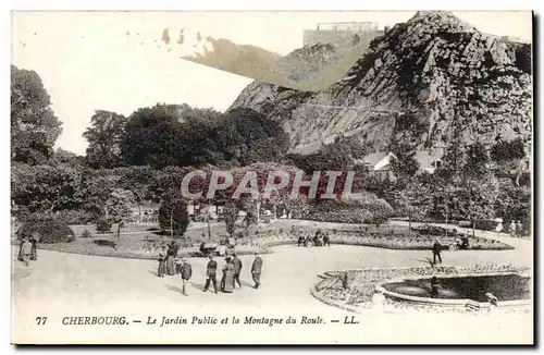 Cherbourg Cartes postales Le jardin public et la montagne du Roule