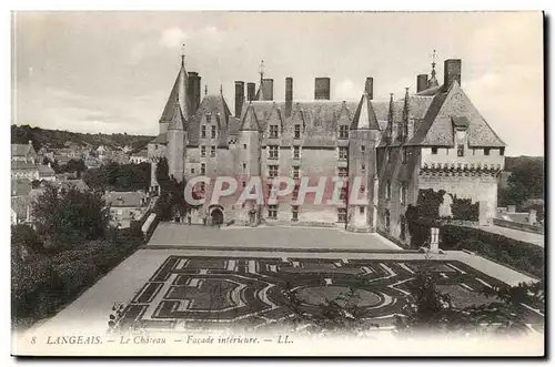 Langeais Cartes postales Le chateau Facade interieure