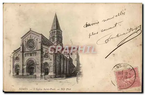 Nimes Cartes postales L'eglise Saint Paul