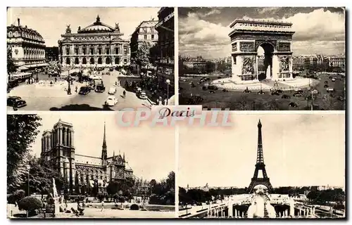 Paris Cartes postales moderne Tour Eiffel Notre Dame Opera Arc de TRiomphe