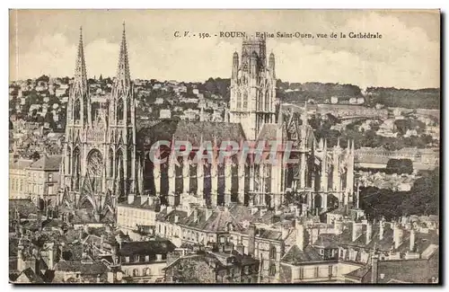 Rouen Cartes postales Eglise Saint ouen vue de la cathedrale