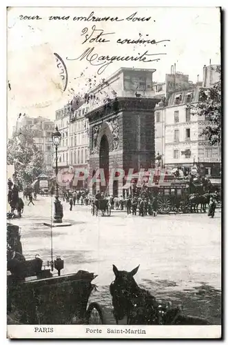 Paris Cartes postales Porte Saint Martin (caleche)