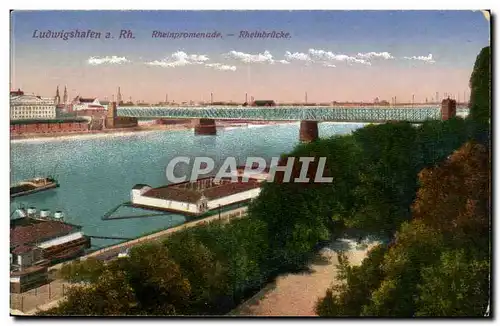 Allemagne Ansichtskarte AK Ludigshafen am Rhein Rheinpromenade Rheinbrucke