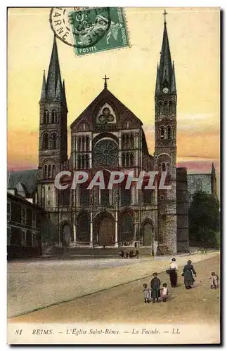Reims Cartes postales L'eglise Saint Remy La facade
