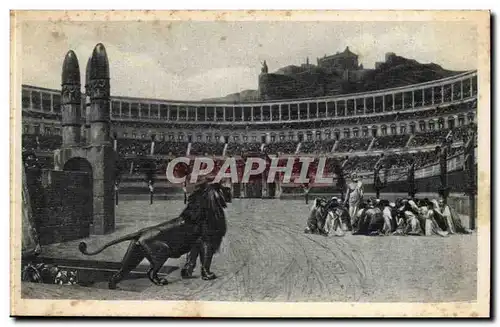 italie Italia Roma Ansichtskarte AK Circo Massimo Ultima preghiera (lion arenes)