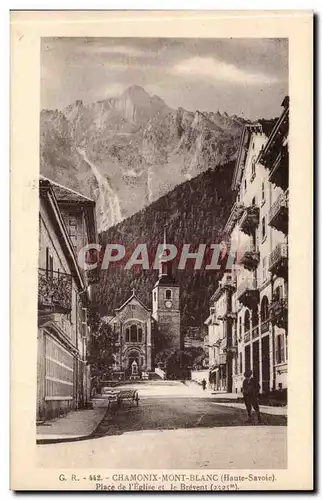 Chamonix Mont Blanc Cartes postales Place de l&#39eglise et le Brevent