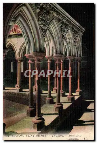 Mont Saint Michel Cartes postales Le cloitre Detail de la colonnade